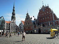 Riga Town Hall Square and S:t Peter´s Church and The House of Blackhead, Riga, Latvia 2015